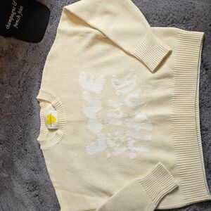 Kerri Rosenthal oversized cropped Pullover - Love Is In The Air - Cream size S